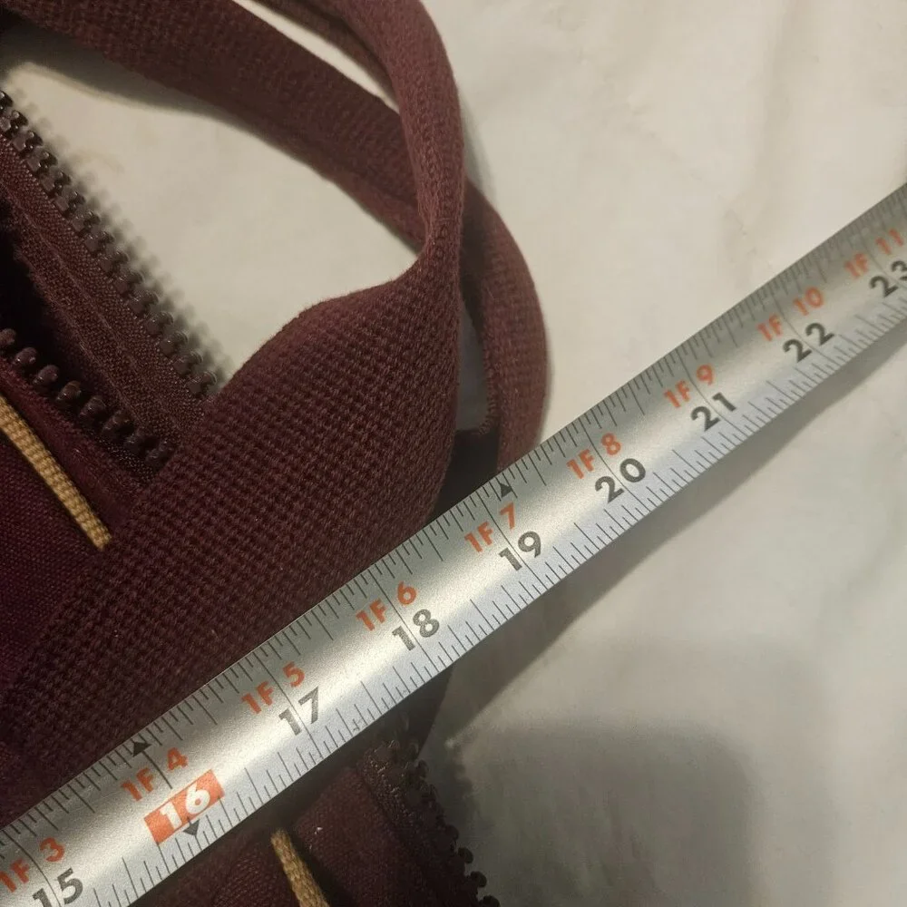 lands end gently used travel bag canvas burgundy